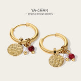 YACHAN 18K Plated Stainless Steel Hoop Earrings for Women