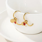YACHAN 18K Plated Stainless Steel Hoop Earrings for Women