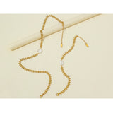 YACHAN 18K Gold-Plated Pearl Collarbone Choker Necklace for Women