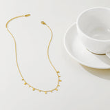 YACHAN Gold Chain Necklace with Green Crystal Triangle Pendants