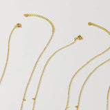 YACHAN Gold Chain Necklace with Green Crystal Triangle Pendants