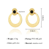 YACHAN Stone Stainless Steel Drop Earrings Geometric Metal 18K Plated