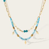 YACHAN Boho Bead Necklace Vintage Charms Stainless Steel Jewelry