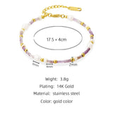 YACHAN Stone Bead Baroque Pearl Stainless Bracelet Women Y2K Charm Jewelry