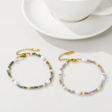 YACHAN Stone Bead Baroque Pearl Stainless Bracelet Women Y2K Charm Jewelry
