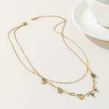YACHAN Stainless Steel Chains Splice Necklace 14K Plated Heart Pendant Jewelry