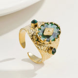 YACHAN French Vintage Natural Stone Ring for Women