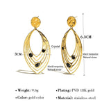 YACHAN Natural Stone SS Drop Earrings Women 18K Plated Dangle Jewelry