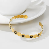 YACHAN Stainless Steel Bangle Bracelet Enamel Texture 14K Plated