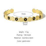 YACHAN Stainless Steel Bangle Bracelet Enamel Texture 14K Plated