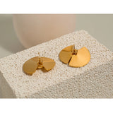 YACHAN Big Stud Earrings For Women Pearl Flowers Metal 18K Plated Jewelry