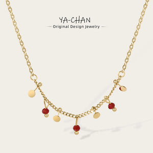 YACHAN Stainless Steel Chains Charm Necklace 18K Plated Jewellery Gift