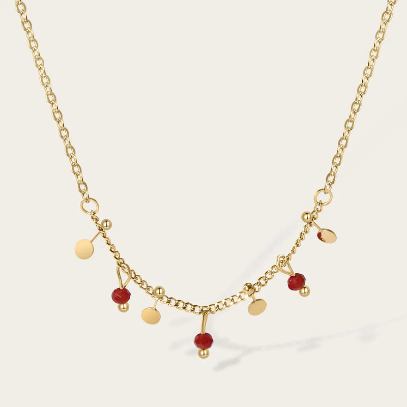 YACHAN Stainless Steel Chains Charm Necklace 18K Plated Jewellery Gift