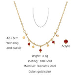 YACHAN Stainless Steel Chains Charm Necklace 18K Plated Jewellery Gift
