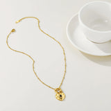 YACHAN Stainless Steel Heart Pendant Necklace with Natural Stone