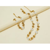 YACHAN Chubby Chains Stainless Steel Necklace for Women Vintage Pearl Choker