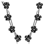 925 Silver Flower Ear Cuff Clip Earrings for Women
