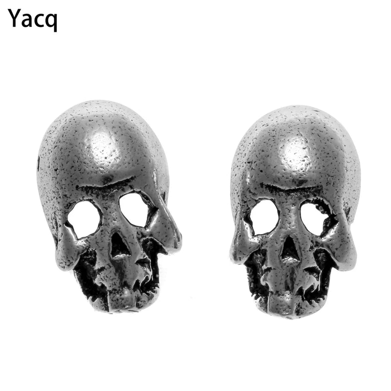 925 Silver Skull Skeleton Stud Earrings for Women CE84