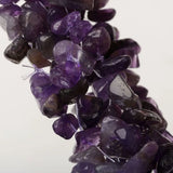 Amethyst Stretch Cuff Bracelet 5 Layer Chunky Chakra Bracelet Bridal Jewelry