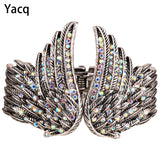 Angel Wing Bangle Bracelet Women Crystal Jewelry Antique Silver