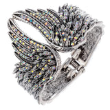 Angel Wing Bangle Bracelet Women Crystal Jewelry Antique Silver