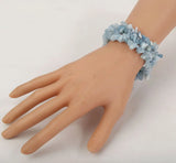 Aquamarine Stretch Cuff 5 Layer Chakra Bracelet for Women
