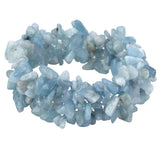 Aquamarine Stretch Cuff 5 Layer Chakra Bracelet for Women
