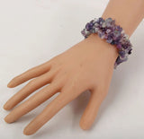 Fluorite Stretch Cuff 5 Layer Braided Chunky Chakra Bracelet