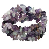 Fluorite Stretch Cuff 5 Layer Braided Chunky Chakra Bracelet