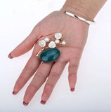 Freshwater Pearl Shell Flower Branch Pin Brooch Jewelry Gift