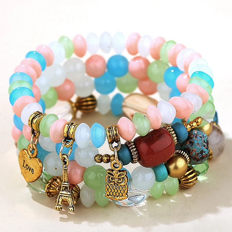 Bohemian Tower & Owl Bracelet for Women BT210014
