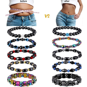 Magnetic Slimming Hematite Stone Bracelet Beads Health Care Magnet Therapy