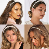 Pearl Headband Women Woven Headdress Beaded Face Wash Hair Band