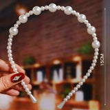Pearl Headband Women Woven Headdress Beaded Face Wash Hair Band