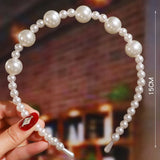Pearl Headband Women Woven Headdress Beaded Face Wash Hair Band