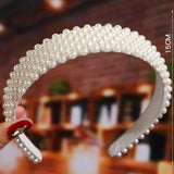 Pearl Headband Women Woven Headdress Beaded Face Wash Hair Band