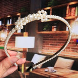 Pearl Headband Women Woven Headdress Beaded Face Wash Hair Band