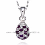 Christmas Women's Crystal Pendant Retro Egg Pendant Necklace