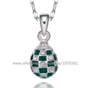 Christmas Women's Crystal Pendant Retro Egg Pendant Necklace