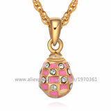 Christmas Women's Crystal Pendant Retro Egg Pendant Necklace