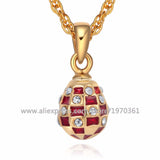 Christmas Women's Crystal Pendant Retro Egg Pendant Necklace