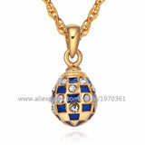 Christmas Women's Crystal Pendant Retro Egg Pendant Necklace