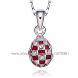 Christmas Women's Crystal Pendant Retro Egg Pendant Necklace