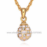 Christmas Women's Crystal Pendant Retro Egg Pendant Necklace