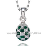 Christmas Women's Crystal Pendant Retro Egg Pendant Necklace