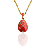 Handmade Enamel Egg Pendant Necklace for Women