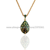 Egg Pendant Charms Crystal Necklace Women's Gift