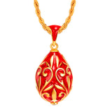 Egg Pendant Charms Crystal Necklace Women's Gift
