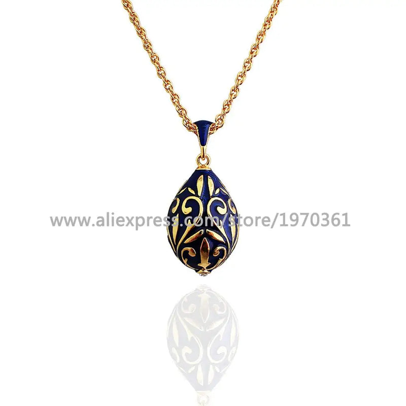 Egg Pendant Charms Crystal Necklace Women's Gift