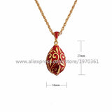 Egg Pendant Charms Crystal Necklace Women's Gift